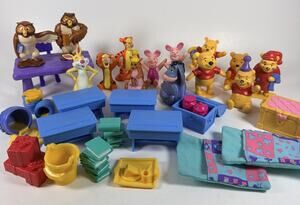 Lot of Winnie The Pooh Character Figures & Various Accessories